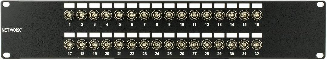 Networx Coaxial Patch Panels (32 Port, BNC) (BNC 75 Ohm)