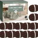 Jumbo Chenille Chunky Yarn for Crocheting - Super Bulky Fluffy Chunky Yarn for Hand Knitting - Extra Thick Soft Blanket Big Yarn 12 Jumbo Pack (27yds,8 oz Each Skein)