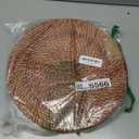 Round Rattan Woven Serving Tray with Handles Ottoman Tray for Breakfast, Drinks, Snacks for Coffee Table, Home Decorative (Honey Brown, 13.8"x2")