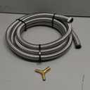 X AUTOHAUX 5ft 12AN Fuel Hose AN12 Universal Car Braided Stainless Steel CPE Oil Fuel Gas Line Hose Silver Tone