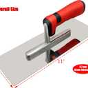Concrete Tools Set 3 PC Stainless Steel Flat Finishing Trowel (11" x 4") plus Concrete Edger (6" x 3", 1/2"R) and Groover (6" x 3", 1/2"W,1/2"D) Stucco Cement Kit Masonry Construction Hand Kit