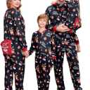 Matching Family Christmas Onesie Pajamas, Buffalo Plaid One-Piece Sleepwear Holiday Loungewear w Zipper,14T