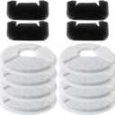 Cat/Pet Water Fountain Filters, 12 Pieces Set Pack of 8 Replacement Filter Fit for 81oz/2.4L, 3 Filtration System with 4 PreFilter Sponges