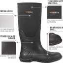 HISEA Men's Rain Boots, Waterproof Durable Insulated Rubber Boots for Men, 5 mm Neoprene Outdoor Mud Fishing Hunting Boots for Multi-Season (Black, Camo & Brown) (13)