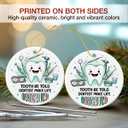 3 x Christmas Dentist Gifts for Women Men - Thank You Dentist Ornaments 2025, Appreciation Assistants Students Dental Hygienist Gifts, Ceramic Tooth Christmas Ornament for Christmas Tree Decoration