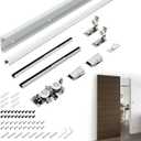 32" Concealed Sliding Barn Door Hardware Kit with Soft Close Mechanism for 24"-28" Passage Opening, Hidden Sliding Door Hardware, Floating Wall Mounted (NO Door)