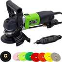 800W Electric Wet Stone Polisher 4'' Variable Speed Grinder Buffing Machine, Countertop Concrete Polisher with 7PCS Diamond Polishing Pads for Granite, Tile, Cement Floor