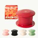 3 x [Valentine Gift] Ceramic Vietnamese Phin Filter by PHINOI - Pour Over Coffee Dripper 1-3 Cup Coffee Maker with Flower Design Reusable Coffee Filter for Manual Brewing, Travel Friendly (Red)