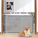 Retractable Baby Gates 2 Pack, 55" Wide Mesh Dog Gate Indoor