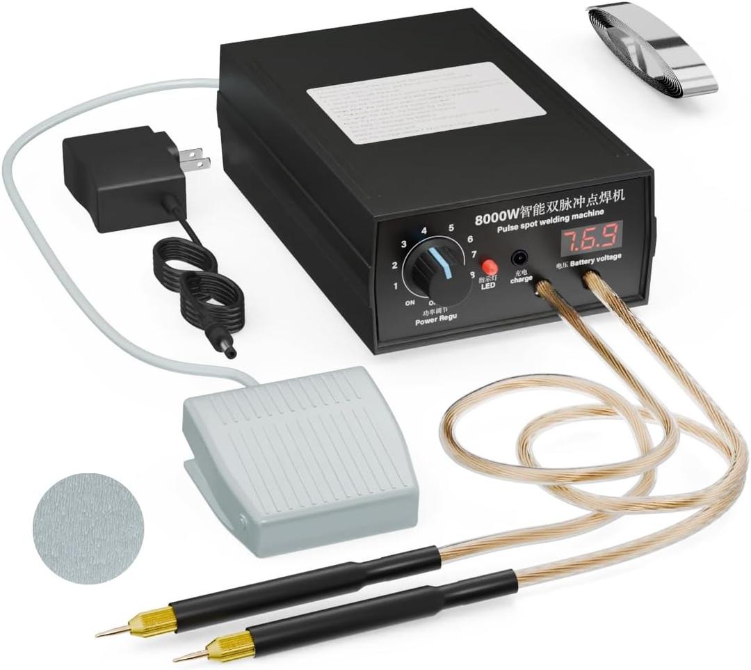 8000W Handheld Battery Spot Welder, Portable DIY Welding Machine, High-Power Spot Welder with Nickel Strip for 18650 Lithium Batteries