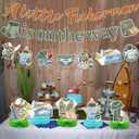 Fishing Baby Shower Party Decorations Gone Fishing Birthday Party Decor Supplies Includes Happy Birthday Banner A Little Fisherman Is on the Way Honeycomb Centerpiece