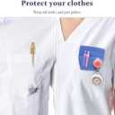 Pocket Protector for Pens and Pencils, Cute Pocket Pen Holder Organizer Pouch for Lab Coats & Mens Shirts, Cotton Pen Holder Pouch for Work (Black Blue)