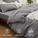 Bedsure Duvet Cover with Fitted Sheet Queen - Cooling Deep Pocket, Hotel Luxury Soft Double Brushed Bedding Set with Zipper Closure, 1 Duvet Cover, 1 Fitted Sheet, 2 Pillow Shams, NO Comforter, Grey