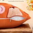 Embroidered Fall Pillow Covers 18x18 Inch - Halloween Decor Soft Cozy Throw Pillow Covers with Zipper Autumn Theme Harvest Colorful Pumpkin Cushion Covers for Living Room Couch Sofa Bed