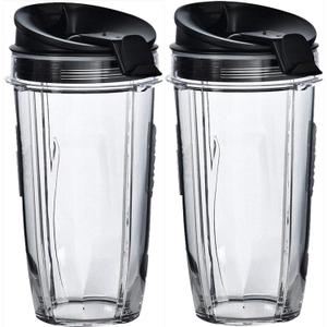 24 oz Blender Cups with Sip & Seal Lid, 2-Pack Compatible Replacement for Personal Blenders BPA-Free, Leak-Proof, Portable Smoothie Shake Travel Bottles