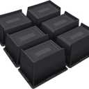 Bed Risers 4 Inch Heavy Duty,Oversized Couch Risers, Extra Wide Furniture Risers for Sofa Table Desk Headboard Chair Lifting,Rectangle Risering Blocks Support 6000 lbs(6 Pack Black)