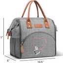 Nurse Gifts for Women - Embroidered Nurse Lunch Bag for Work, Large Capacity Wide-Open Lunch Box Insulated Reusable Lunch Tote Cooler Bag, Practical Nurse Accessories for Daily Use, Grey