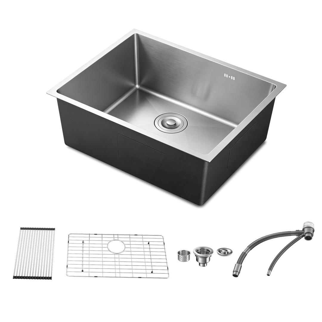 24 x 18 Inch Undermount Kitchen Sink, Stainless Steel Single Bowl