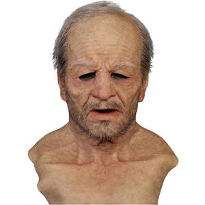 Halloween Mask Old Man Mask Creepy Grandpa Latex Mask,Scary Wrinkle Halloween Cosplay Costume Mask Party Props