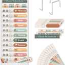 Godery Boho Daily Schedule Pocket Chart for Classroom with 24 CardsWelcome Back to School Classroom Decorations, White