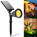 Solar Spot Lights Outdoor Waterproof for Flag, Tree, Plant, Sign, Statue, Mailbox, Bright LED Outside Landscape Flood Spotlights for Ambient Uplighting Yard, Garden, House, Backyard, Patio, Pathway