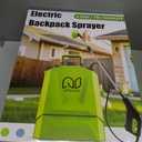 Battery Powered Backpack Sprayer 4 Gallon, Adjustable Pressure Garden Sprayer with Digital Display & Padded Straps, Electric Pump Sprayer in Lawn with 2.2Ah Battery, 5 Nozzles, Telescopic Wand