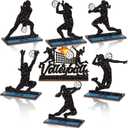 6 Pcs Volleyball Table Top Decorations Centerpieces Wooden Volleyball Player Table Sign Sports Silhouette Signs with Detachable Base Sports Birthday Party Decor Gift for Fans Club Supplies