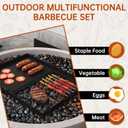 Folding Campfire Grill grate, Compact Height-Adjustable Fire Pit Grilling Grate, Heavy Duty Swivel Over Fire Cooking Grate with Handbag for Outdoor Camping Hiking Backpacking and Family Gatherings