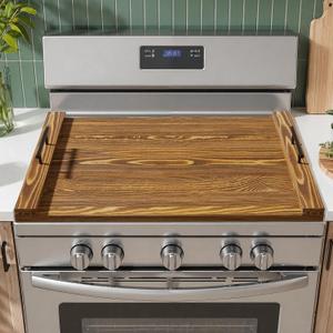 Wooden Stove Top Cover: Noodle Board Stove Cover for Electric and Gas Stove, Farmhouse Kitchen Counter Organizer, Charcuterie Board and Serving Tray with Handles, 30" x 22" x 0.6"