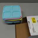 Canfanni 4 Pcs Snack Box Containers Set, Reusable 4 Compartment Lunchable Container with 2Pcs Sauce Containers, Stackable BPA-Free Bento Box for School, Work, Travel (4 Color)