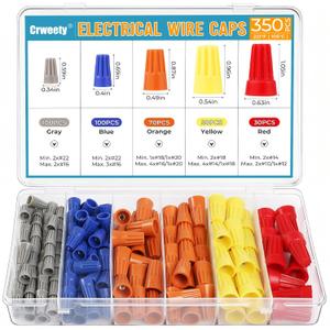 350 Pcs Electrical Wire Connectors Kit, Wire Connector Nuts Assorted, Small Wire Assortment Nuts Kit, Wire Caps Electrical Nut Twister for Home Electric Wiring & DIY Projects