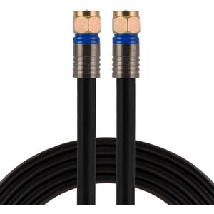 GE Coaxial Cable, 100ft, RG6, F-Type Connectors, Double Shielded Coax, Input Output, Low Loss Coax, Ideal for TV Antenna, DVR, VCR, Satellite Receiver, Cable Box, Home Theater, Black, 34842