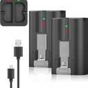 2-Pack 6040mAh Replacement Battery Compatible with Ring-Video Doorbell 2/3/3plus/4, Stick Up Cam (2nd & 3rd Gen) and Spotlight Cam, Rechargeable V4 Battery with Charger Station for Ring Camera 3.65V