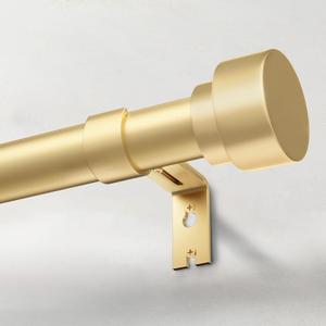 IFELS Heavy Duty Curtain Rods for Windows 66 to 120 Inch, 1 Inch Adjustable Gold Curtain Rod with Easy Installation and Modern Design, Wall Mount (A1,Gold,30-120")