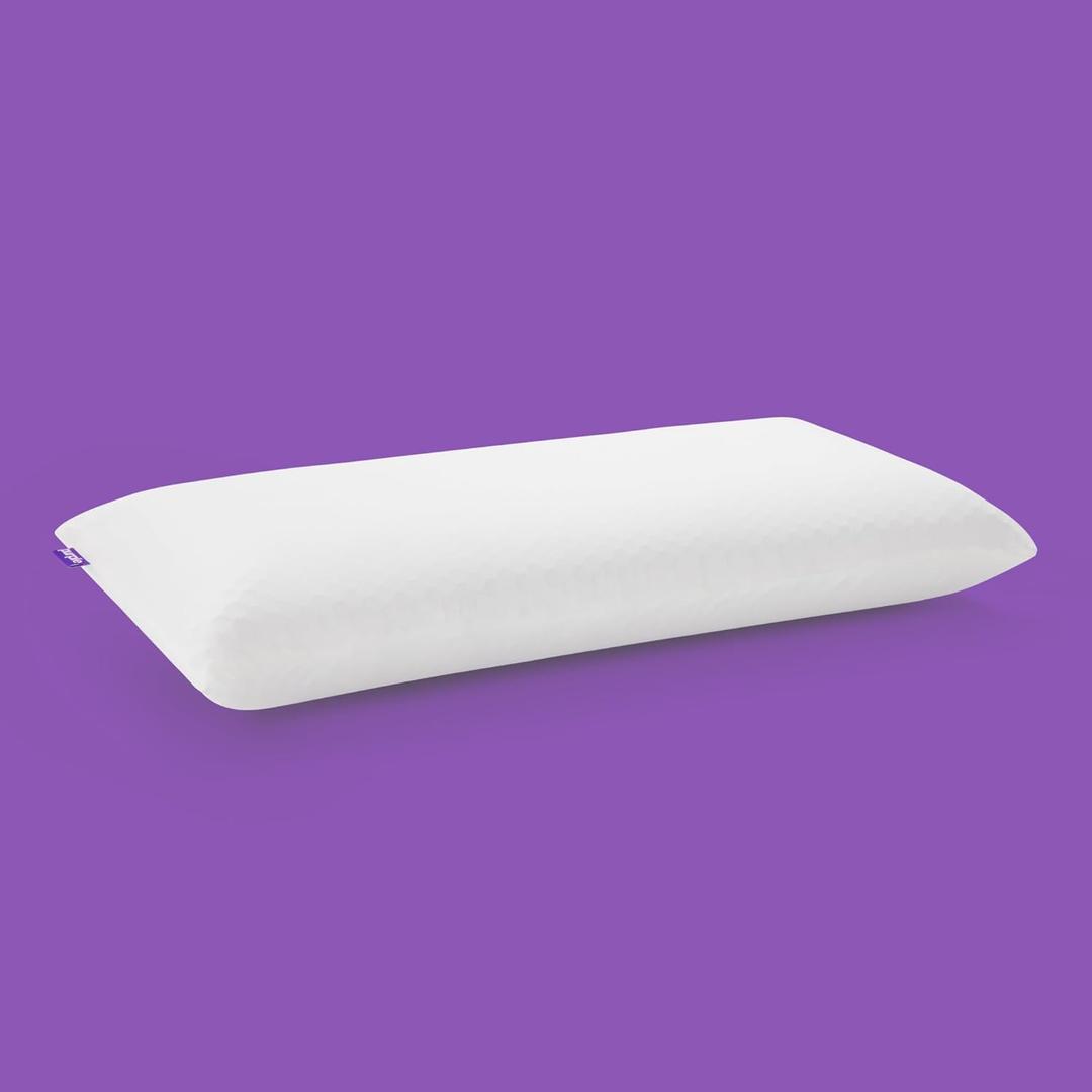 Purple Harmony Pillow  Talalay Latex Foam Cooling Pillow for Combo or Side Sleepers, 360 Hex GelFlex Grid for No-Pressure Support and Luxurious Weightless Feel - King, Medium Feel, Med Height