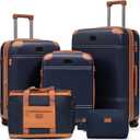 Expandable Luggage Sets 5 Piece with Detachable Spinner Wheels and TSA Lock,ABS Hard Case Suitcases with Wheels,Carry On Luggage Set