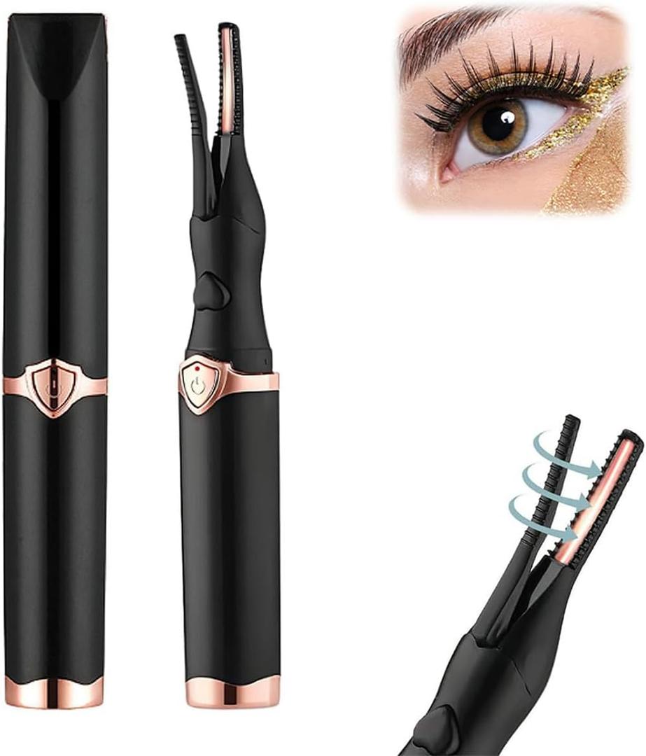 Electric Eyelash Curlers, 2025 Upgrade Heated Eyelash Curler for Women,Mini Electric Eye Lash Curler with 3 Heat Modes,Fast Heat up in Finalize Eyelash Holder Tool (Black/1pcs)