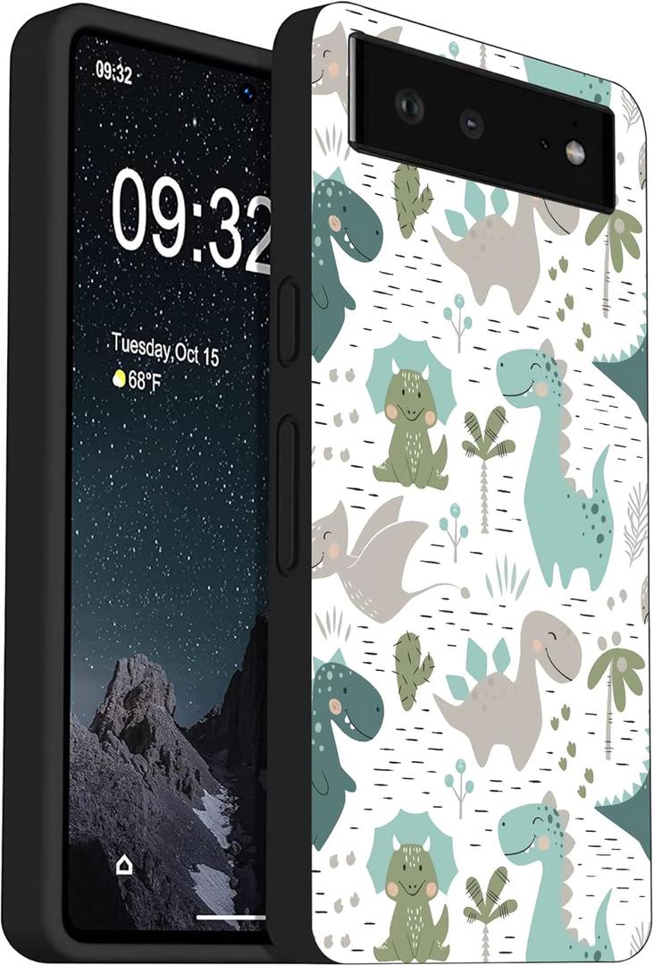 Compatible with Google Pixel 6 Case, Funny Cartoon Cute Dinosaur Shockproof Design Pattern Slim Soft Protective Case