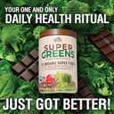 Country Farms Organic Super Greens Chocolate Flavor, 50 Organic Super Foods, USDA Organic Drink Mix, Packed with Fiber, Fruits, Vegetables, Mushrooms & Probiotics, Supports Energy, 7g Fiber (10.6 Ounce (Pack of 1))