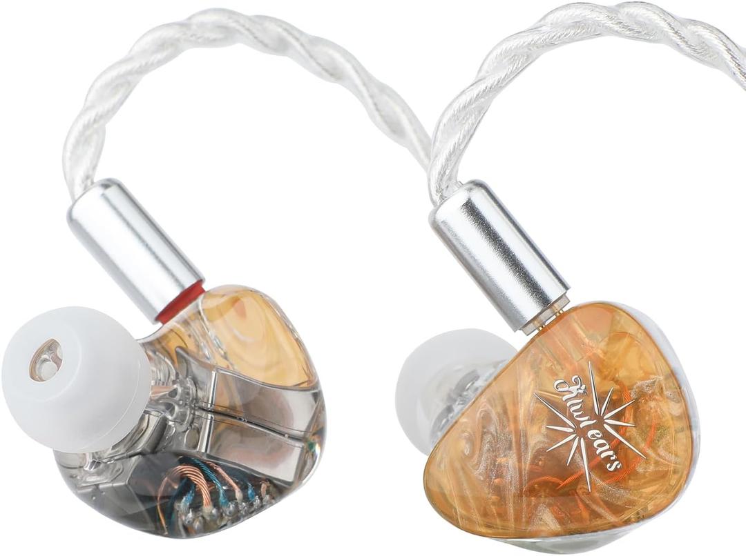 Linsoul Kiwi Ears Orchestra Lite Performance Custom 8BA in-Ear Monitor IEM with Detachable 4-core 7N Oxygen-Free Copper OFC Cable, Handcrafts Faceplate for Audiophile Studio Musician (Orange)
