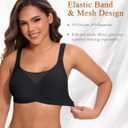 Bras for Women Wireless Seamless Mesh Push Up No Underwire Plus Size Soft Comfortable Sleep Everyday Brattlets with Extender (M)