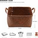 GIB Large Wicker Storage Baskets for Shelves Clothes Blankets Basket Woven Laundry Basket for Organizing, Decorative Rectangular Closet Organizers and Storage Bins with Handles, Brown, 4 Pack