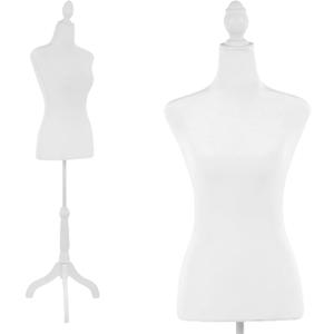 Mannequin Dress Form Female Dress Model Torso Display Mannequin Body 50-63 Inch Height Adjustable Tripod Stand (White, 50-63 Inches)