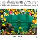 XCKALI Happy St. Patrick's Day Backdrop Green Door Hat Lucky Shamrock Photography Background Spring Irish St. Patrick's Day Party Decoration (8x6ft)