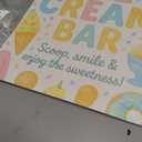 Ice Cream Bar Sign Ice Cream Birthday Party Decorations for Dessert Table & Bar Supplies, PVC Tabletop Party Sign 10.5 x 13.75 Inch