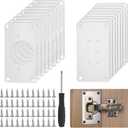 16Pcs Cabinet Hinges Repair Plates, Cabinet Doors Hinge Repair Kit Stainless Steel Furniture Cabinet Drawer Window Repair Plates with Screwdriver