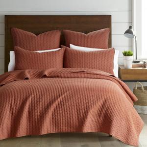 Levtex Home - Cross Stitch Adobe Quilt Set - 100% Cotton - King/Cal King Quilt (106x92in.) + 2 King Shams (36x20in.) - Reversible - Cotton Fabric