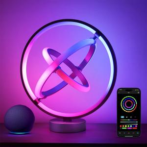 Lepro TB1 AI Smart Table Lamp, RGB+IC Addressable Color Changing LED Lamp Alexa Google Enable, Music Sync Unique Cool Desk Light for Game Room Decor Mother Day Gifts, APP Control No Remote, 2.4 GHz