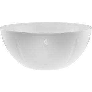 YBM HOME 10-Inch Plastic Serve Mixing Bowl for Everyday Meals - Ideal for Cereal, Snacks, Popcorn, Salad, and Fruits, Microwave Safe, Forsty White