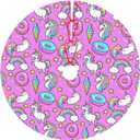 Christmas Cat Tree Skirt Holiday Party Traditional Xmas Tree Mat Ornaments Tree Skirt for Christmas Decoration 36 Inch